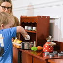 ECR4Kids Play Kitchen Stove, Wooden Playset, Dark Walnut by TinyTreasures Baby Boutique