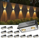 Bridika Solar Fence Lights, 12 Pack Up and Down Solar Lights Outdoor Waterproof, 8 Colors Lens LED Dusk to Dawn Wall Lights for Fence, Patio, Deck, Backyard, Garden by GreenHaven Gardens