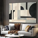 SIGNWIN 60"x72" Extra Large Framed Wall Art Modern Neutral Abstract Geometric in Black and Beige, Clean Minimalist Design for Home Living Room Bedroom Decor (Frame Assembly Required) by CozyNest Decor