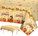 2 Pack Happy Thanksgiving Tablecloth - Fall Thanksgiving Turkey Table cloths, Disposable Plastic Rectangle Autumn Pumpkin Maple Leaf Table Cover for Thanks Giving Tables Decor Party Supplies,108x54In by CozyNest Decor
