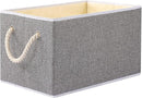Yawinhe Collapsible Storage Bins 1-Pack, Large Fabric Baskets with Rope Handle, Organizers for Shelves, Closets, Clothes, 16.53''Lx11.81''Wx10.23''H, Grey by TinyTreasures Baby Boutique