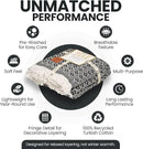 Gold Case Throw Blanket for Couch – 100% Recycled Turkish Cotton Blankets & Throws – Elegant Decorative Throw Blankets for Living Room Sofa – Woven Throws for Couch – Retro Black – 50x60 by CozyNest Decor