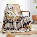 CASAAGUSTO Boho Sherpa Throw Blanket, Aztec Queen Blanket, Ultra Soft, Warm, Cozy, Plush, Thick Fleece Bohemian Throw Blanket for Couch, Bed, Sofa (Khaki 90 * 90 Inch) by CozyNest Decor