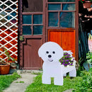 Bichon Frise Dog Planter Plant Pots,Cute Garden Dog Flower Planter,Dog Planters Birthday Gifts for Women,Office,Indoor/Outdoor Decor（9.45 * 8.27 * 13.39in） by GreenHaven Gardens