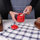 HAOTOP 12oz Sugar Bowl with Lid and Spoon,Ceramic Sugar Jar Sugar Dispenser Sugar Container Coffee Bar Accessories, Kitchen Countertop Canisters, Red by CozyNest Decor