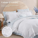 Twin XL Comforter Set - 5 Pieces Ruffle White Bedding Sets, Shabby Chic Farmhouse Bed in a Bag Twin XL with Ruffle Comforter, Floral Sheets, Pillowcases & Shams by CozyNest Decor