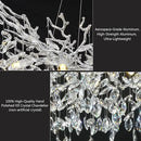 Modern Crystal Silver Chandelier, 36" Large Rectangular Oval Tree Branch Crystal Chandeliers for Dining Room,16-Light Flush Mount K9 Crystal Chandeliers, for Kitchen Island,Dining Room by CozyNest Decor