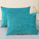 CaliTime Throw Pillow Covers Decorative 20 X 26 Inches Pack of 2 Cozy Chenille Standard Pillow Shams Cases for Couch Sofa Bed Living Room Home Lake Blue by CozyNest Decor