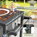 Domi 3-Shelf Outdoor Grill Table, Grill Cart Outdoor with Wheels, Pizza Oven and Food Prep Table, Blackstone with Propane Tank Hook, BBQ Stand for Blackstone Griddle for Outside BBQ by CozyNest Decor