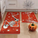 Halloween Kitchen Mat Set of 2, Spooky Skeleton Gothic Halloween Kitchen Decor, Halloween Rug for Floor, Indoor Spooky Home Decor with Non-Slip Backing,17 x 29 Inch & 17 x 47 Inch by CozyNest Decor