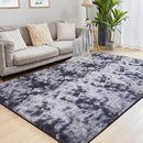 Fluffy Shag Area Rug, 3x5 Tie-Dyed Dark Grey Rugs for Bedroom, Soft Plush Area Rugs for Living Room, Non-Slip Indoor Carpet for Nursery, Study Room, Dressing Room, Home Decor by TinyTreasures Baby Boutique