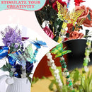 380pcs Beaded Garden Stake, DIY Butterfly Fairy Wand Garden Stake Kit with 10IN Threaded Rod Crystal Stopper Top Large Holes Beads Butterfly Decoration Pendants Outdoor Fairy Garden kit by CozyNest Decor