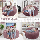 5FT Bean Bag Chair, Large Bean Bag Chairs with Memory Foam Filled, Fluffy Beanbag Sofa with Dutch Velvet Cover, Round BeanBag Chairs for Living Room, Playroom - Dusty Pink by TinyTreasures Baby Boutique