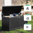 86 Gallon Outdoor Deck Box,Storage Lockable Waterproof Patio Furniture,Garden Tools,Cushions,Pool Accessories Outside Storage Resin Box(Black) by CozyNest Decor