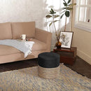 REDEARTH · Cylindrical Pouf Ottoman - Braided Pouffe Accent Sitting Round Footrest for Living Room, Bedroom, Nursery, kidsroom, Patio, Gym; 70% Cotton 30% Jute, (14.5x14.5x16; Black Natural) by CozyNest Decor