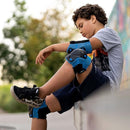 SKATEWIZ Knee Pads for Kids - Knee and Elbow Pads Set - PROTECT-1 - Size S Blue - Wrist Guards for Skating, Skateboard, BMX and Scooter 8-12 by TinyTreasures Baby Boutique