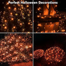 HISHINY Halloween Lights Outdoor,100LED 5ftx5ft Orange Net Lights with Connectable, Waterproof,UL Certified and Durable Green Wire Design for Bushes,Shrubs,Halloween Decorations Outdoor by GreenHaven Gardens