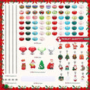 Beaded Garden Stake, DIY Fairy Wand Beaded Decorative Garden Stake Kit with 12IN Threaded Rod Crystal Stopper Top Large Holes Beads Christmas Decoration Pendants Outdoor Fairy Garden kit (110 Pieces) by CozyNest Decor
