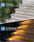 Solar Step Lights for Outside, 2 Pack Solar Stair Lights, Warm White Outdoor Deck Light Waterproof, Outdoor Light Solar Powered for Deck, Dock, Pathway, Porch, Path, Ground, Backyard by GreenHaven Gardens