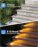 Solar Step Lights for Outside,8 Pack Solar Stair Lights Outdoor Waterproof,Warm White Deck Light Solar Powered Waterproof for Steps,Stairs,Walkway,Sidewalk,Patio,Pathway by GreenHaven Gardens