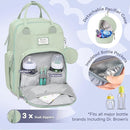 RUVALINO Diaper Bag Backpack-Multifunction Baby Travel Bag with Changing pad, Insulated Bottle Holders & Pacifier Case, Large Capacity, Waterproof, Mint Green by TinyTreasures Baby Boutique
