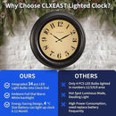 CLXEAST 18 Inch Large Illuminated Wall Clock with AI Smart Night Light Sensor,Modern Farmhouse Wall Clocks for Living Room,Bedroom,Bathroom, Kitchen, Home Office,Oil Rubbed Bronze Black by CozyNest Decor