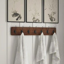 HBCY Creations Rustic Brown Solid Wood Wall Mounted Coat Rack with Shelf, 7 Hooks, 34" Long - Kitchen, Mudroom, Entryway, Bathroom - Includes Mounting Hardware, Coat Hanger, Dog Leash Hooks by CozyNest Decor