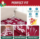 H.VERSAILTEX Christmas Sofa Slipcover Fleece Stretch Chaise Cover Sectional Couch Covers for L Shaped Sofa Both Left/Right Snowflakes Sofa Cover for Christmas (1 Piece Chaise Cover, Snowflakes) by CozyNest Decor