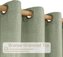 LAMIT Linen Blended Curtains 63 Inches Long, Soft Thick Linen Textured Light Filtering Drapes Bronze Gromment Small Window Drapes for Bedroom/Kitchen/Basement, 2 Panels, 34 x 63 Inch, Sage Green by CozyNest Decor