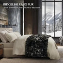 EVERGRACE Ultra Soft Luxury Fluffy Ridgeline Faux Rabbit Fur Bubble Throw Blanket, Thick Warm Fuzzy Throw for Bed, Cozy Plush Reversible Blanket for Couch,Charcoal Grey Heather, 50x60 Inches, 870 GSM by CozyNest Decor