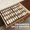 SpaceAid Bamboo Black Spice Drawer Organizer, (Need 3" Deep Drawer) Expandable 4 Tier Spices Rack for Cabinet, Kitchen Seasoning Storage Insert (Jars Not Included, From 12" to 23" Wide) by CozyNest Decor