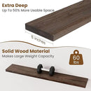 Floating Shelves for Wall Decor, 8 Inch Deep Rustic Solid Elm Wood Floating Shelves Wall Mounted, Wall Shelves with Invisible Bracket for Living Room Bathroom Bedroom Kitchen, 48 Inch Set of 1, Walnut by CozyNest Decor