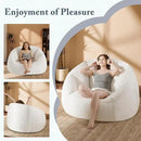 Giant Bean Bag Swivel Chair for Adults - Comfy Plush Round Shell Soft Accent Chair, Oversized Cozy Floor Sofa for Living Room, Bedroom & Game Rooms, Beige by CozyNest Decor