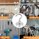 MIKEDE Magnetic Hooks Heavy Duty, 28Lbs Neodymium Magnets with Hooks for Refrigerator, 10Pcs Strong Cruise Hooks for Hanging, Magnetic Hanger for Grill, Toolbox, Storage by CozyNest Decor