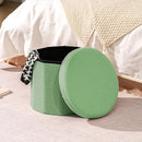 B FSOBEIIALEO Storage Ottoman Cube, Round Ottomans with Storage Foot Stool Footrest for Lving Room, Boucle Ottoman Seat for Dorm Room,Faux Teddy Fur, Green 15"x15"x15" by CozyNest Decor