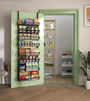 Over The Door Pantry Organizer, Wall Mount Spice Rack, Pantry Hanging Storage and Organization, 8 Adjustable Baskets Heavy-Duty Metal for Home & Kitchen, Back of Door Seasoning Rack - Black by CozyNest Decor