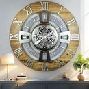 The Gears Clock Real Moving Gear Wall Clock England Line (Wood & Stone, 36 inches (90 cm)) by CozyNest Decor