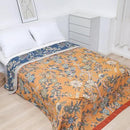 Snycler Boho Throw Blanket for Bed - 100% Cotton Ultra Soft Rustic Quilt Blanket Orange Bird Floral Printed Farmhouse Decor Bed Blankets, 60"×80" All Season Rustic Throw for Sofa Couch Chair by CozyNest Decor