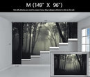 Foggy Black Forest Wallpaper Bedroom Dark Woodland Trees Wall Mural Living Room (Not Peel and Stick) by CozyNest Decor