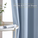 NICETOWN Vintage Blue Blackout Curtains 102 inches Long, Grommet Thermal Insulated Solid Room Darkening Window Treatments Sound Reducing for Living Room, W46 x L102, Set of 2 by TinyTreasures Baby Boutique