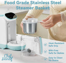 Chefhandy Baby Food Maker, Steamer & Blender, Puree Maker with Auto/Manual Blend, Steam Basket, Bottle Warmer & Sterili-zer, Compact Easy-to-Clean Baby Food Processor (White Blue) by TinyTreasures Baby Boutique