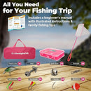 DaddyGoFish Kids Fishing Pole - Rod Reel Combo Tackle Box Starter Set - First Year Small Gear Kit for Boys Girls Toddler Youth Age Beginner Little Children by TinyTreasures Baby Boutique