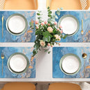Marble Placemats Set of 6 Blue Marbles Plastic Table Mats Marble Theme Place Mats Wipe Clean Washable Holiday Table Decoration for Indoor Outdoor Party Kitchen Dining by CozyNest Decor