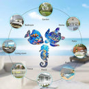 LIFFY Metal Fish Wall Decor Fish Metal Wall Art Ocean Themed Sea Turtle Fish Seahorse Coastal Wall Sculpture, Nautical Outdoor Decor For Garden, Fence, Patio, Pool,Beach,Bathroom (3 Pcs) by GreenHaven Gardens