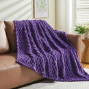 NEWCOSPLAY Super Soft Throw Blanket Purple Premium Silky Flannel Fleece 3D Clouds Stylish Jacquard Lightweight Bed Blanket All Season Use 350GSM (Purple, Throw(50"x60")) by CozyNest Decor