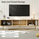 Mid Century TV Stand, Modern TV Console for TVs up to 70 Inches, Entertainment Center with Storage, TV and Media Consol, 62 Inch (Oak) by CozyNest Decor