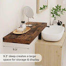 Fun Memories 32 Inch Floating Shelves, Farmhouse Wood Floating Shelf Set of 2, 32 x 9 Floating Shelf Wall Mounted, Deep Storage Display Shelves for Kitchen, Bedroom, Living Room, Rustic Brown Color by CozyNest Decor