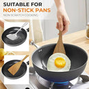 Acacia Wood Spatula Set of 3 - Natural Wooden Cooking Utensils for Nonstick Pans, Scratch-Proof & Heat Resistant, Sturdy & Lightweight Kitchen Tools with Hanging Holes by CozyNest Decor