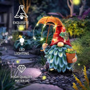 Solar Outdoor Statues Gnome Garden Decor, Garden Gnome with Solar LED Umbrella Decorative for Patio, Balcony, Lawn, Yard Ornament - Unique Gardening Gifts for Mom Grandma by GreenHaven Gardens