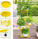 TOSKING 5 Tier Metal Plant Stand Indoor， Plant Shelf, Corner Shelf Flower Pot Stand for Outdoor Plant Stand for Living Room Balcony Garden Patio Bedroom (5Tier-37''-yellow) by GreenHaven Gardens